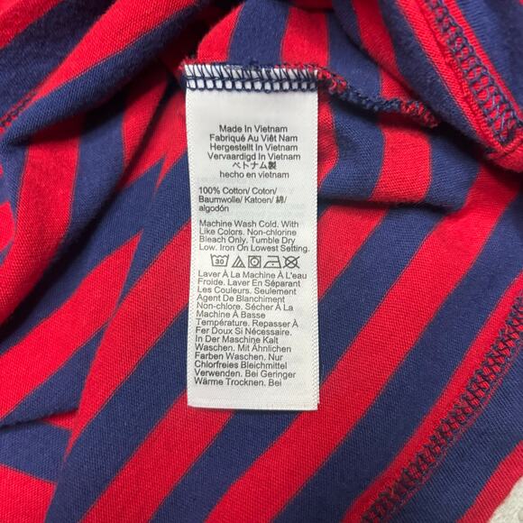 J.Crew Vintage Jersey Stripe Long Sleeve Tee Navy Red Cotton Small NWT - Picture 5 of 6